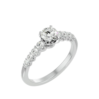 Mireille tappered shank diamond engagement ring