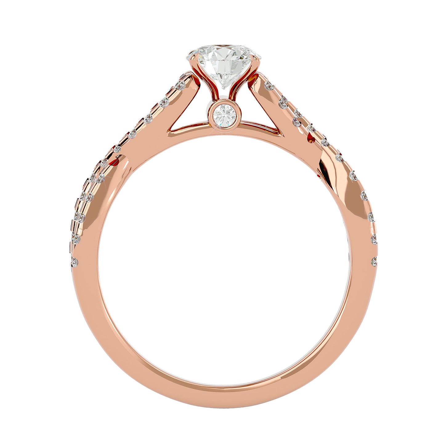 Lestari criss cross diamond engagement ring