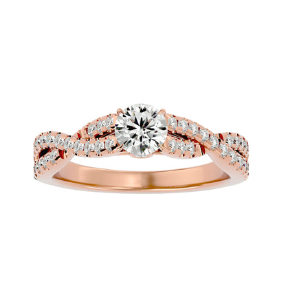Lestari criss cross diamond engagement ring