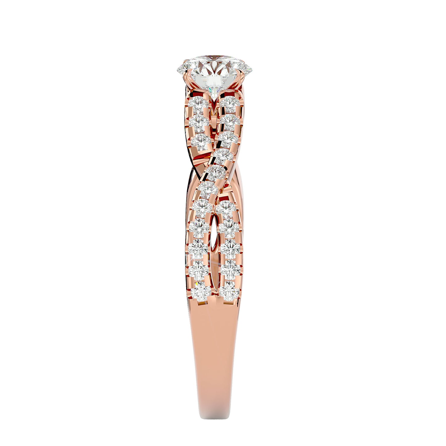 Lestari criss cross diamond engagement ring