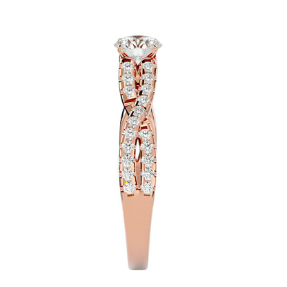 Lestari criss cross diamond engagement ring