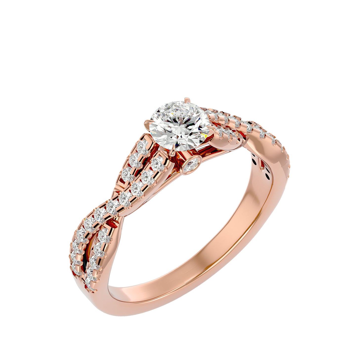 Lestari criss cross diamond engagement ring