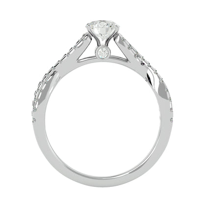 Lestari criss cross diamond engagement ring