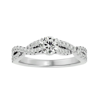 Lestari criss cross diamond engagement ring