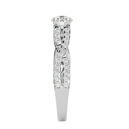 Lestari criss cross diamond engagement ring
