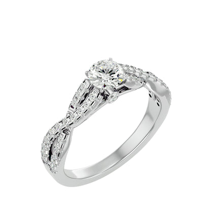Lestari criss cross diamond engagement ring