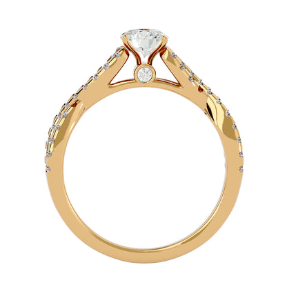 Lestari criss cross diamond engagement ring