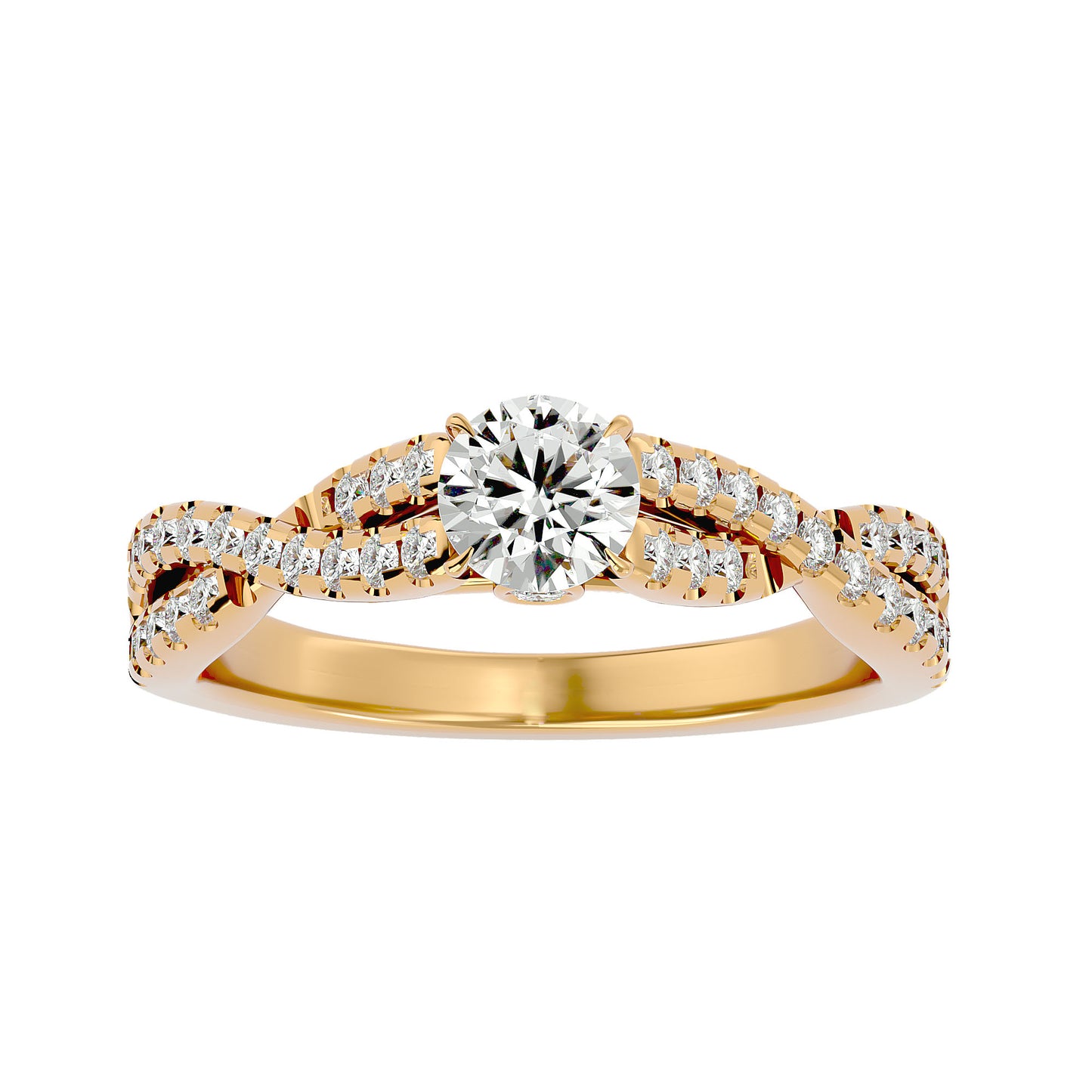 Lestari criss cross diamond engagement ring