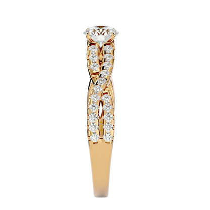 Lestari criss cross diamond engagement ring