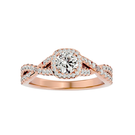 Roro halo diamond engagement ring