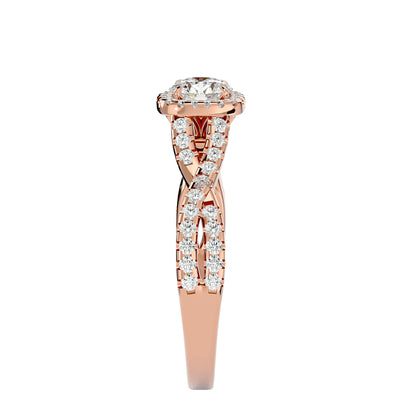 Roro halo diamond engagement ring