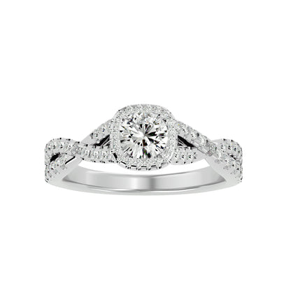 Roro halo diamond engagement ring