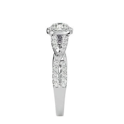 Roro halo diamond engagement ring