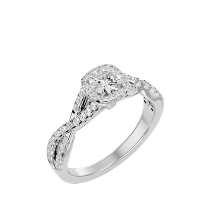 Roro halo diamond engagement ring