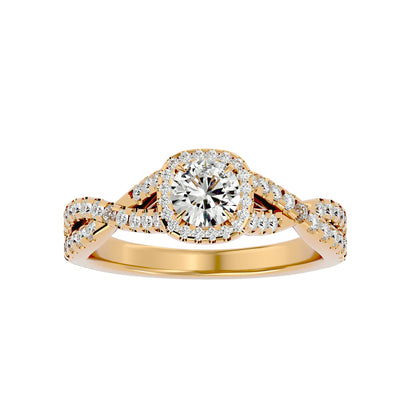 Roro halo diamond engagement ring
