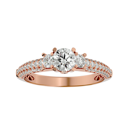 Kartika three stone diamond engagement ring
