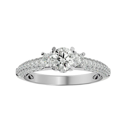 Kartika three stone diamond engagement ring