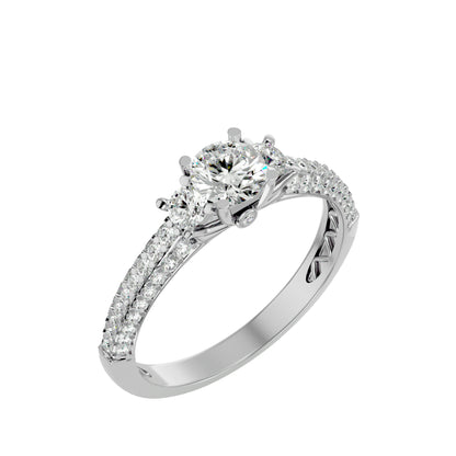 Kartika three stone diamond engagement ring