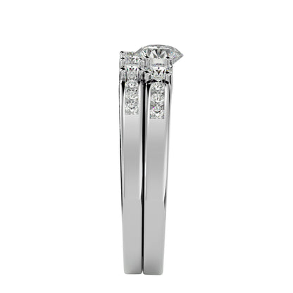 Nia diamond engagement ring with matching band