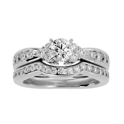 Liya diamond engagement ring with matching band