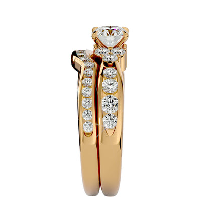 Liya diamond engagement ring with matching band