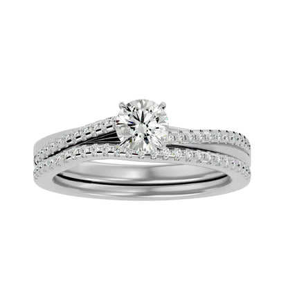 Anvi solitaire diamond engagement ring with matching band