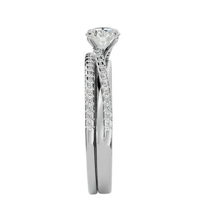 Anvi solitaire diamond engagement ring with matching band