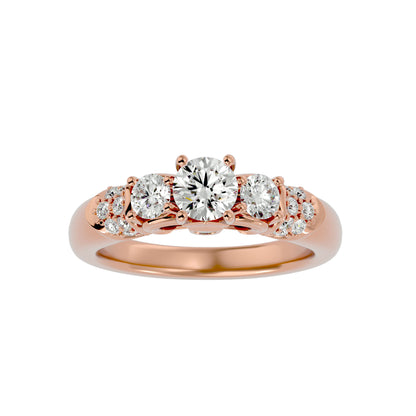 Faye three stone diamond engagement ring