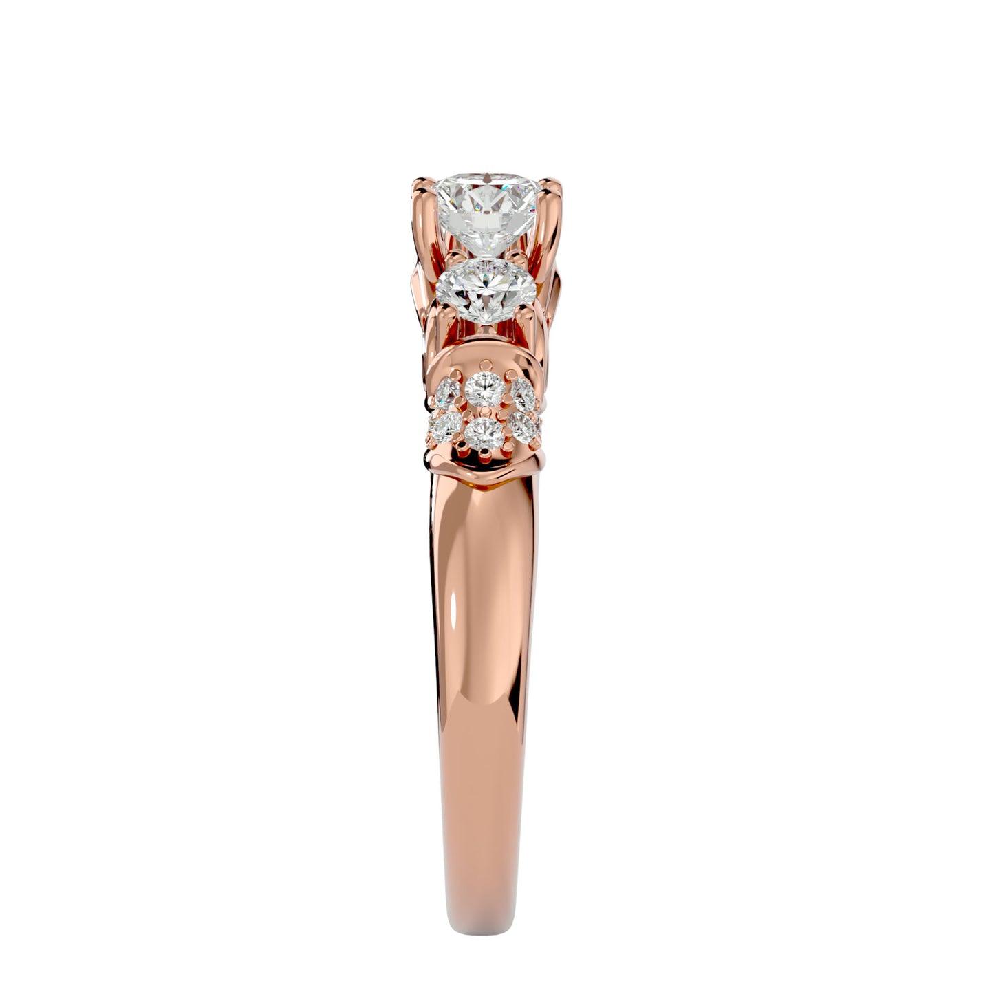 Faye three stone diamond engagement ring