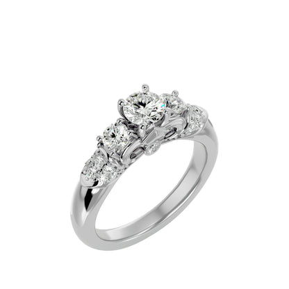 Faye three stone diamond engagement ring