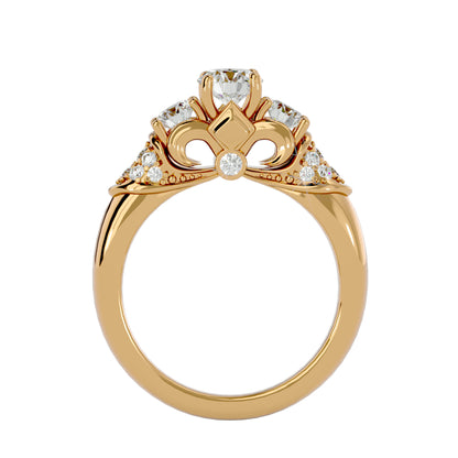 Faye three stone diamond engagement ring