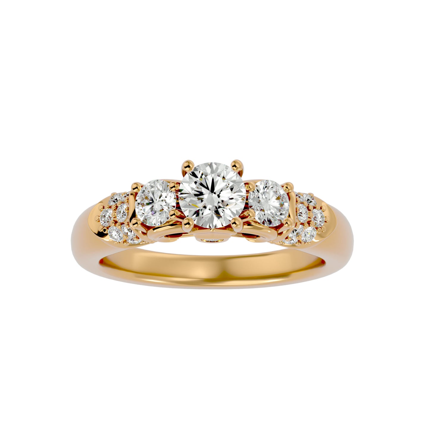 Faye three stone diamond engagement ring