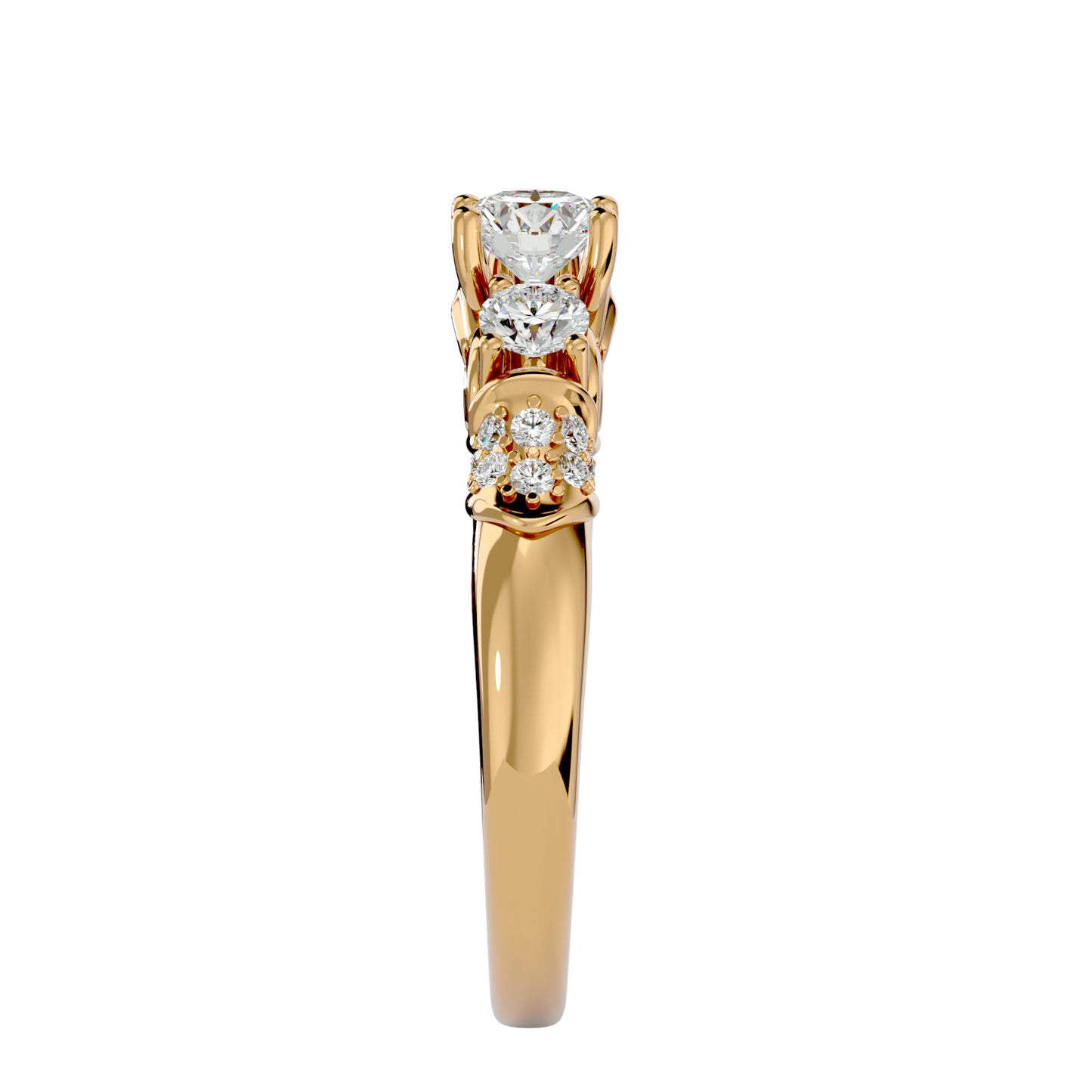 Faye three stone diamond engagement ring
