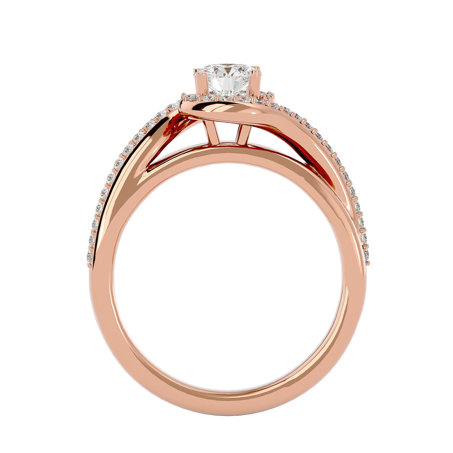 Sienna bypass diamond engagement ring