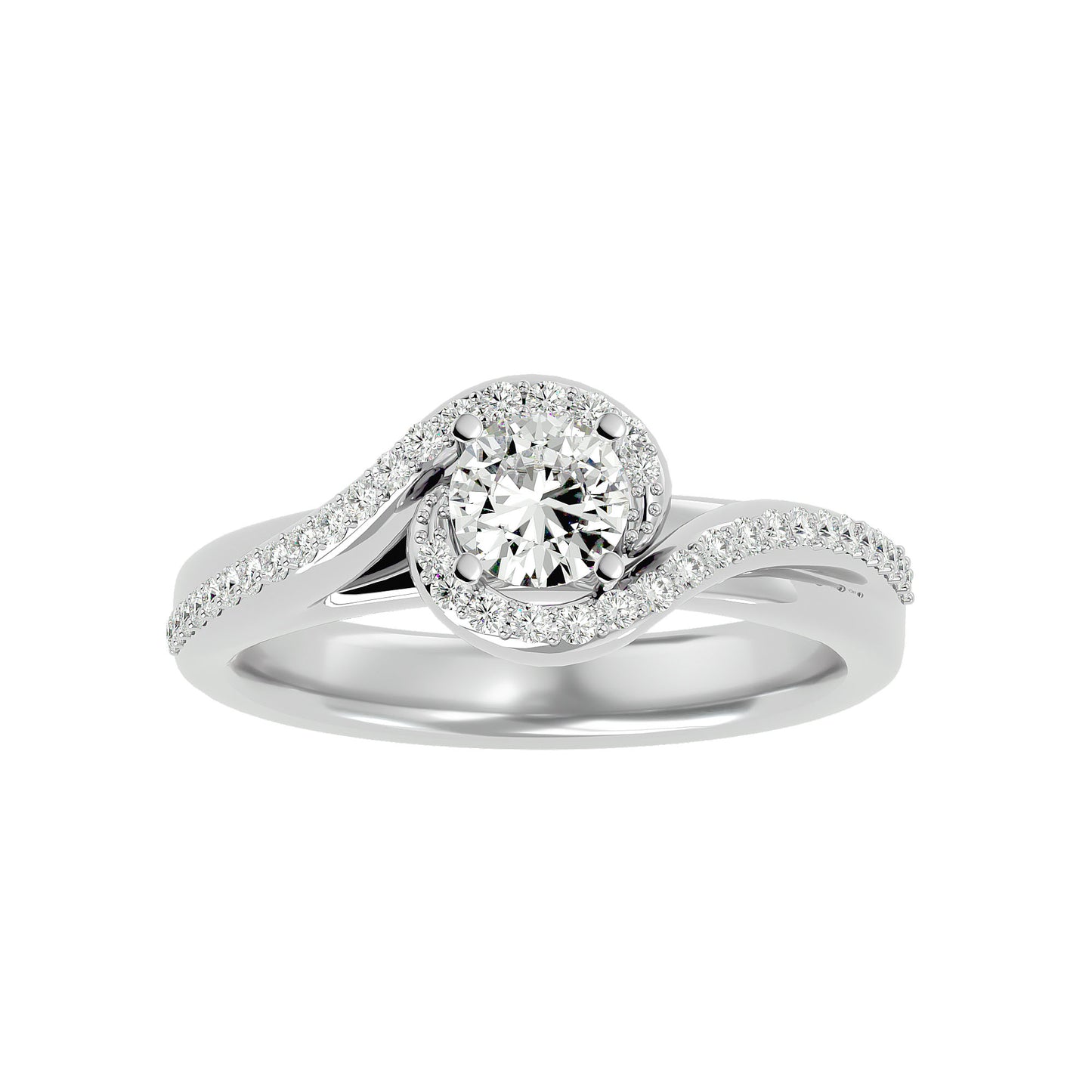 Sienna bypass diamond engagement ring