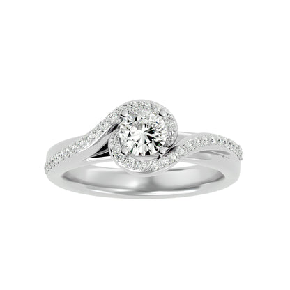 Sienna bypass diamond engagement ring