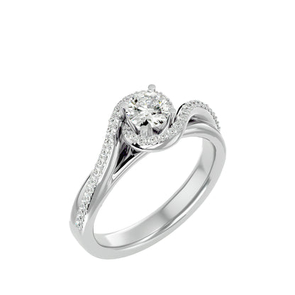 Sienna bypass diamond engagement ring