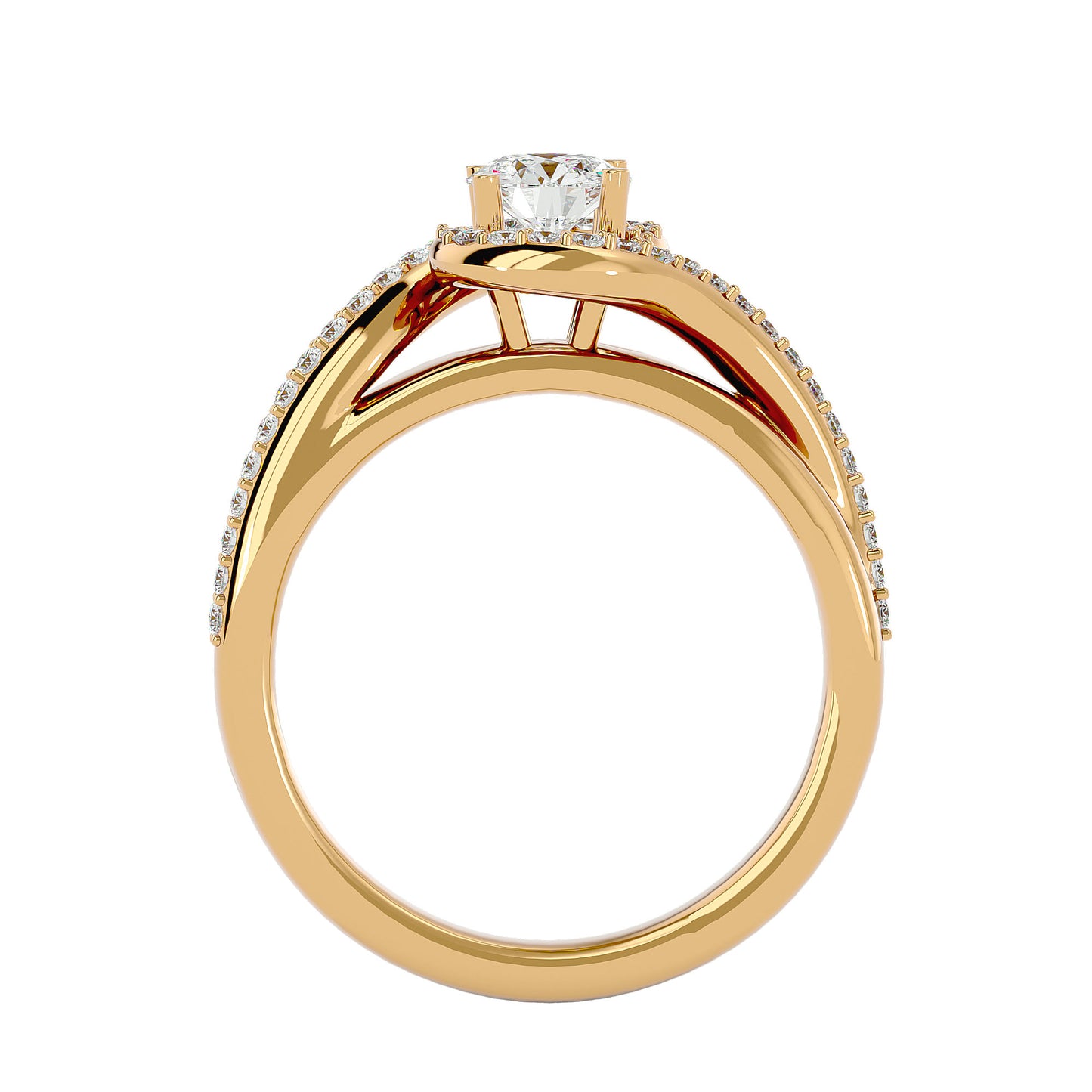 Sienna bypass diamond engagement ring