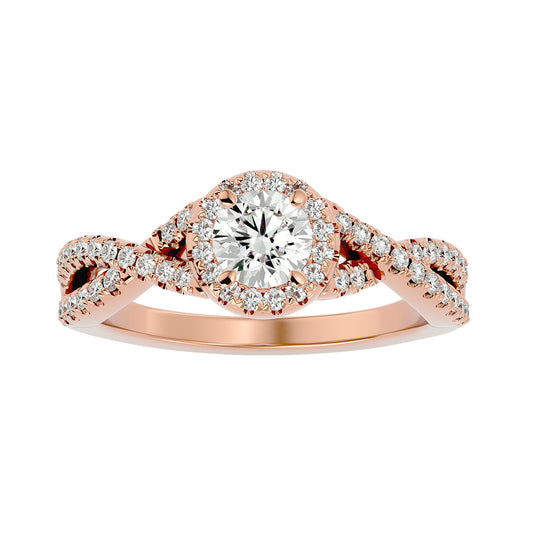 Sky criss cross diamond engagement ring