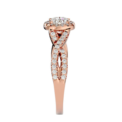 Sky criss cross diamond engagement ring