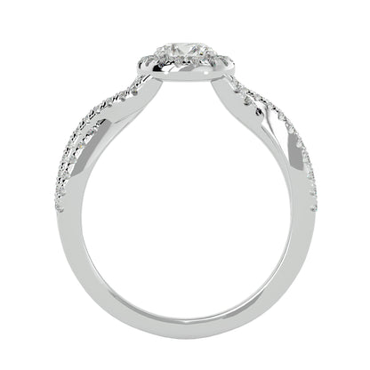 Sky criss cross diamond engagement ring