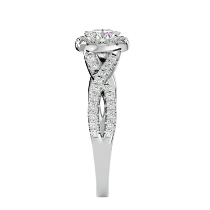 Sky criss cross diamond engagement ring