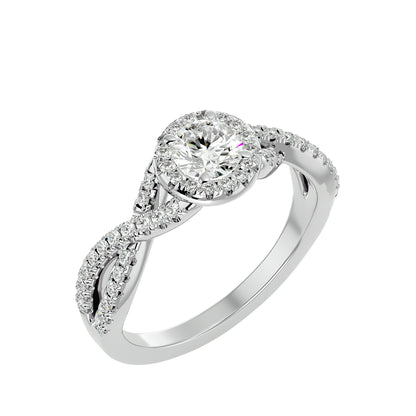 Sky criss cross diamond engagement ring