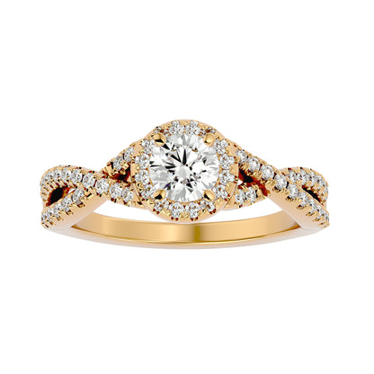 Sky criss cross diamond engagement ring
