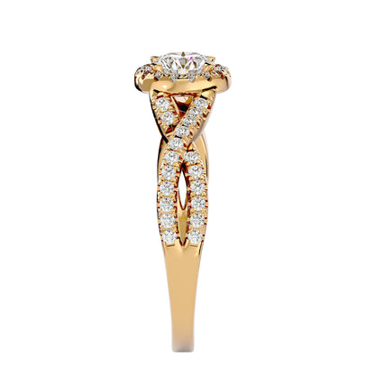 Sky criss cross diamond engagement ring