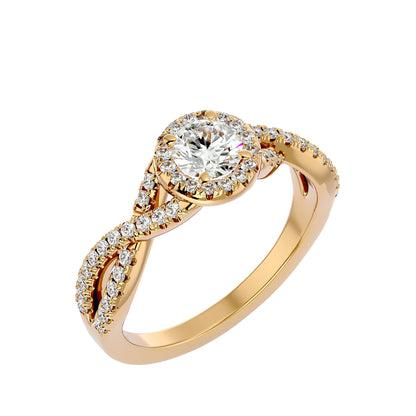 Sky criss cross diamond engagement ring