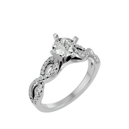 Zarael criss cross diamond engagement ring