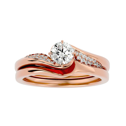 Lucienne diamond engagement ring with matching band