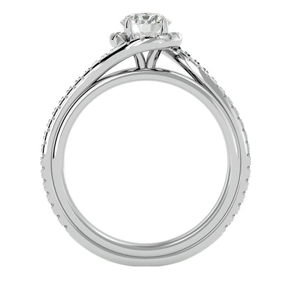Brigitte spiral bypass diamond engagement ring