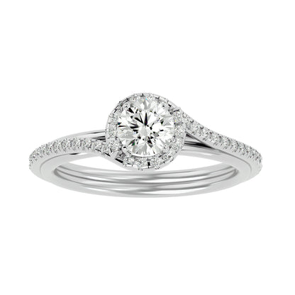 Brigitte spiral bypass diamond engagement ring